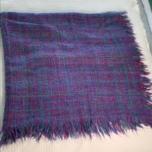 Avoca hand weavers wool throw blanket purple/ multicolor made in Ireland